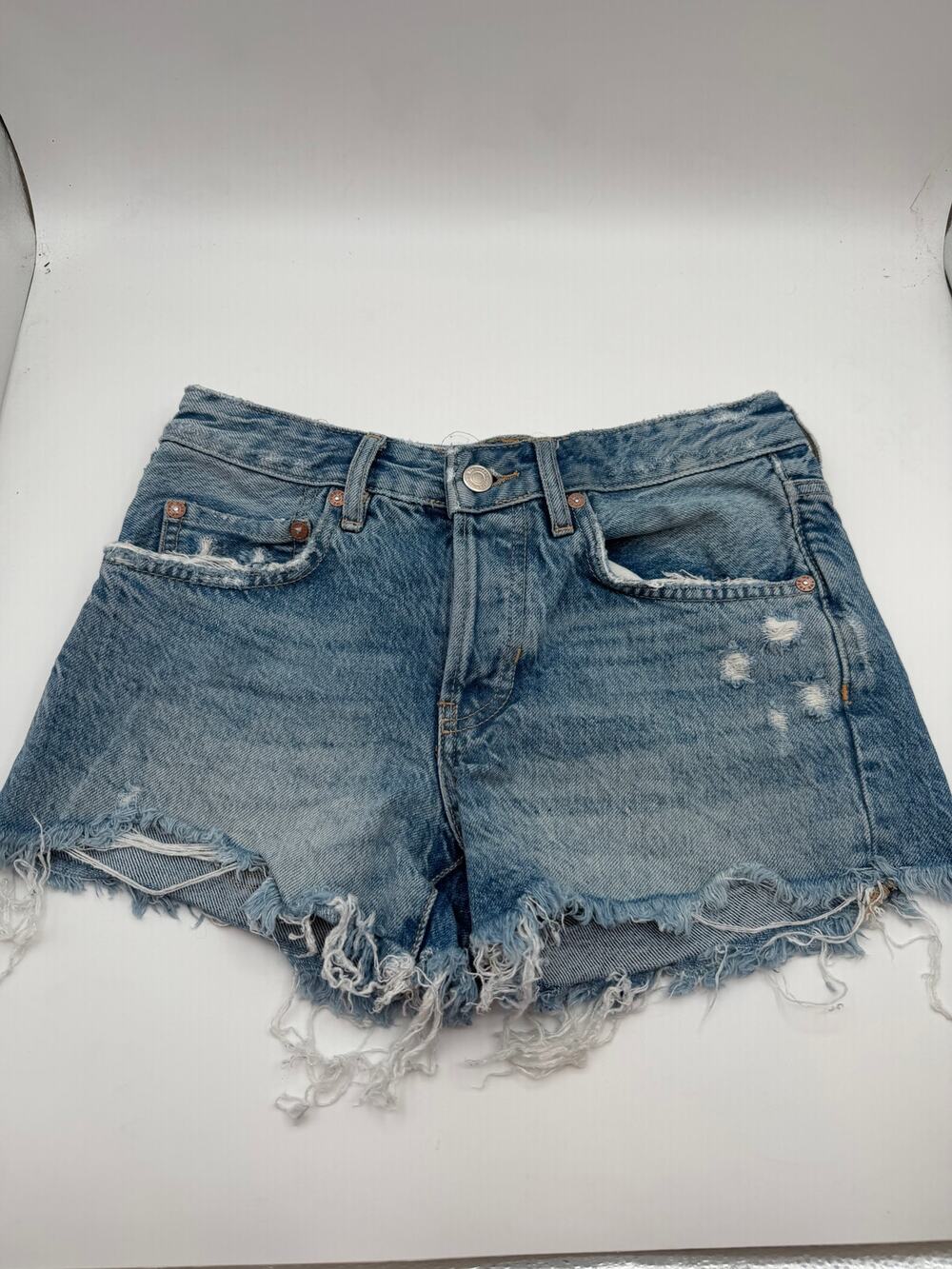 Free People We the Free Distressed Cutoff Jean Shorts Size 24